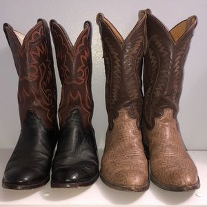 Two pairs of boots! Mens Justin and Olathe Cowboy Boots - 10 D